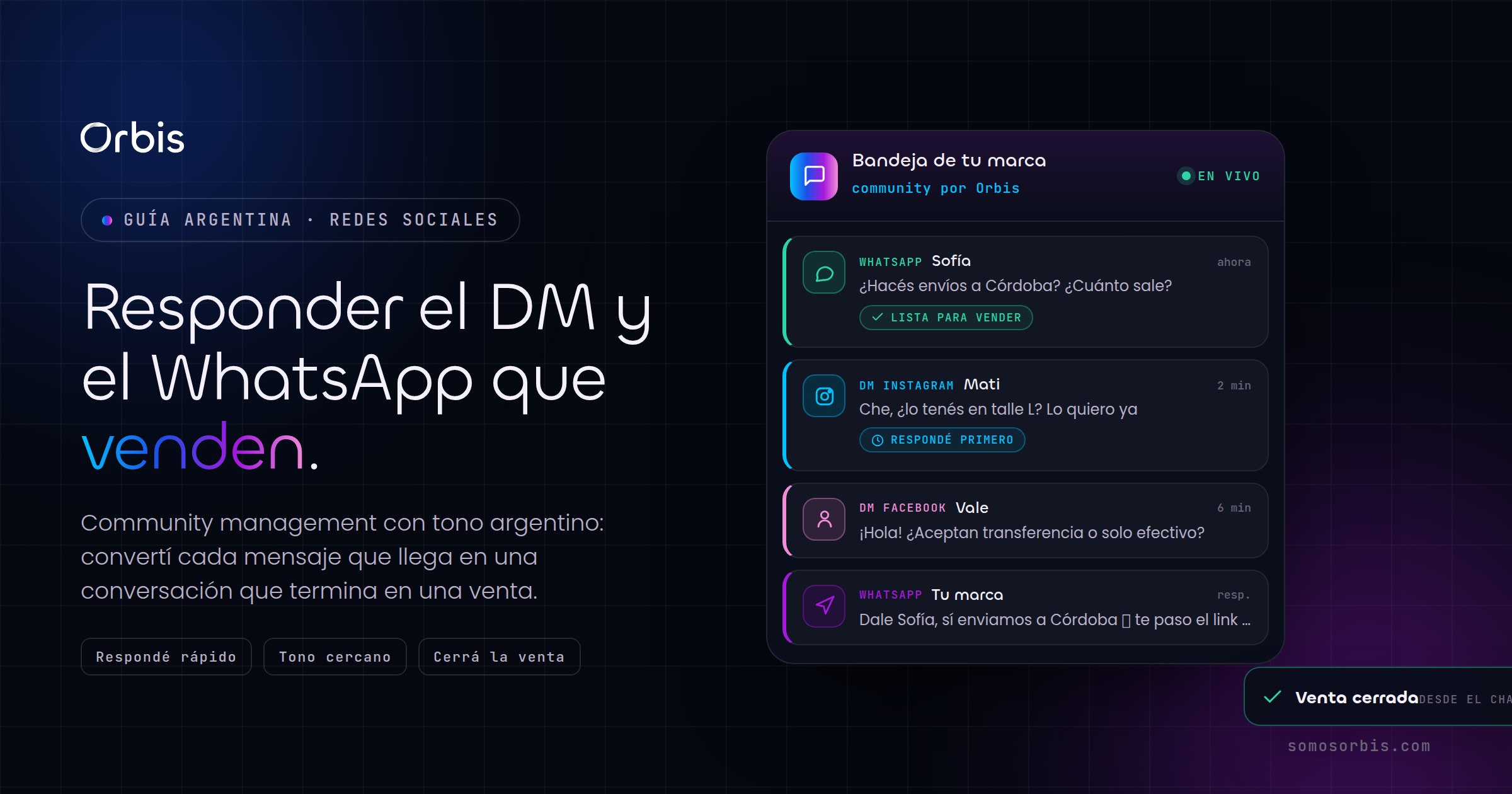 Community management en Argentina: responder DM y WhatsApp que venden