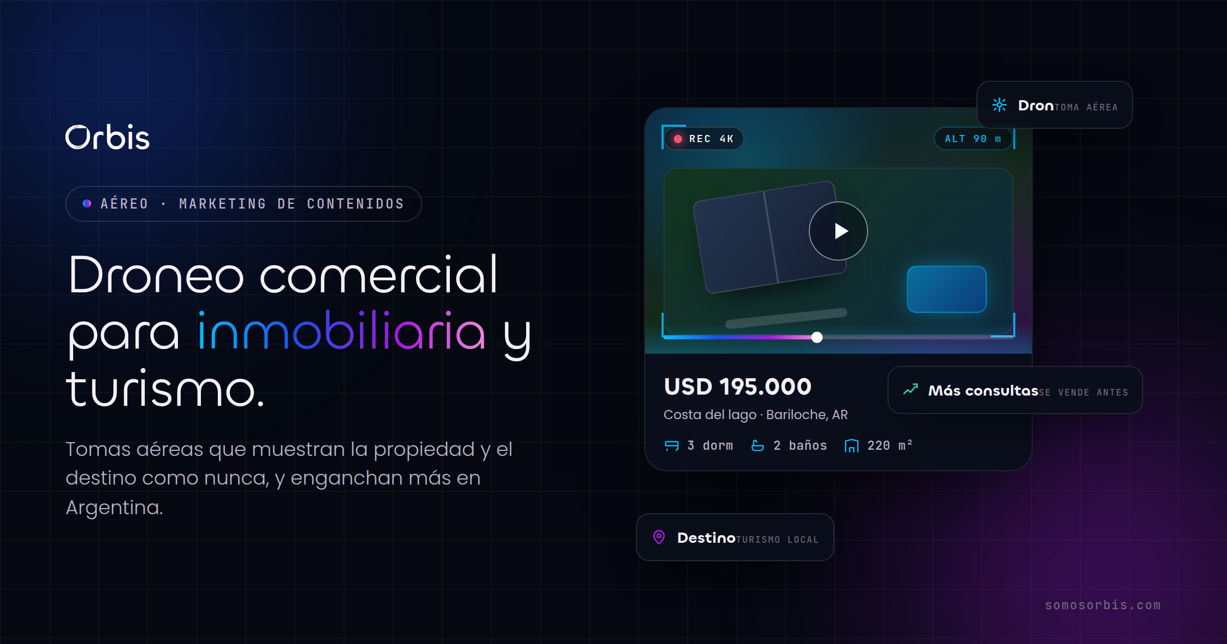 Droneo comercial para inmobiliaria y turismo en Argentina