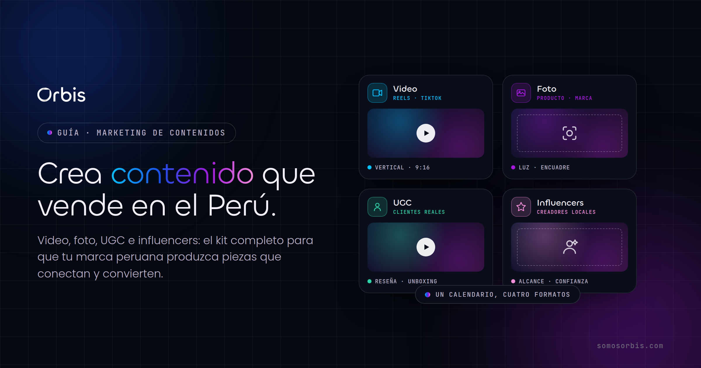 Guía de creación de contenido en Perú: video, foto, UGC e influencers