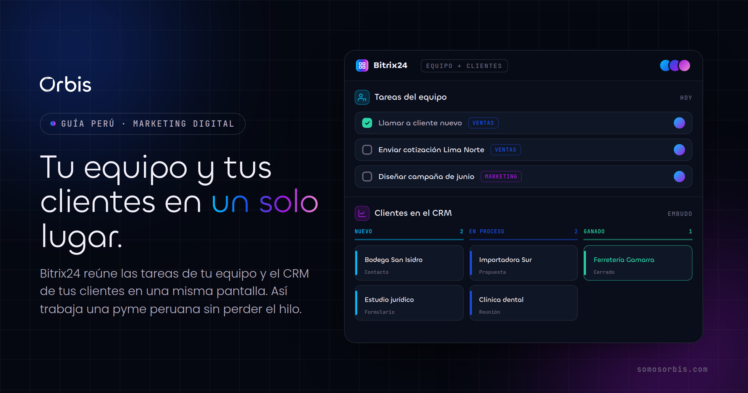 Bitrix24 en Perú: gestiona tu equipo y tus clientes en un solo lugar