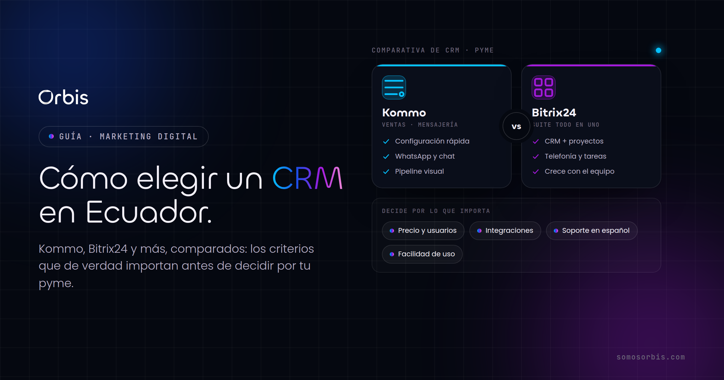 Cómo elegir un CRM para tu pyme en Ecuador: Kommo, Bitrix24 y más comparados