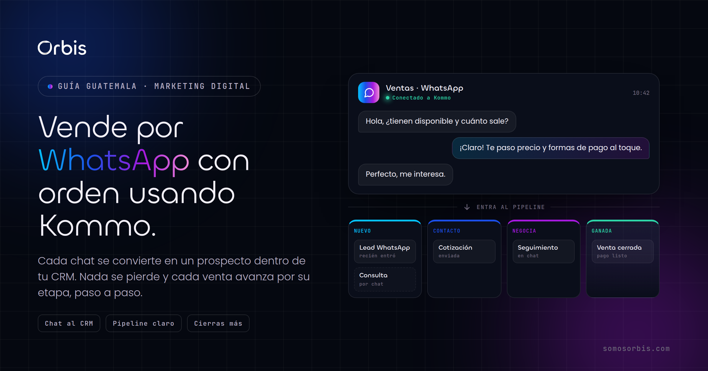 Kommo CRM para ventas por WhatsApp en Guatemala