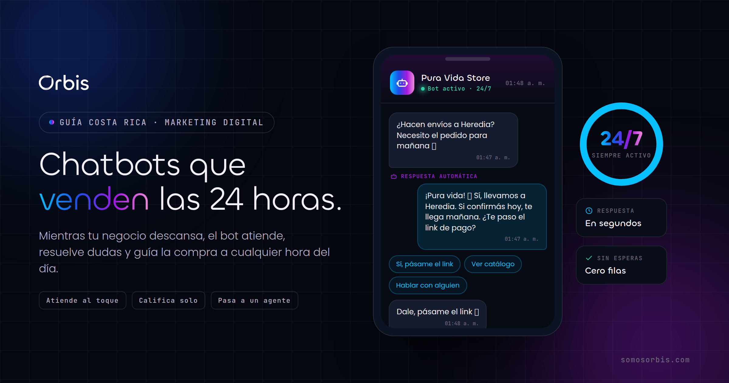 Chatbots para atención al cliente en Costa Rica: vendé las 24 horas