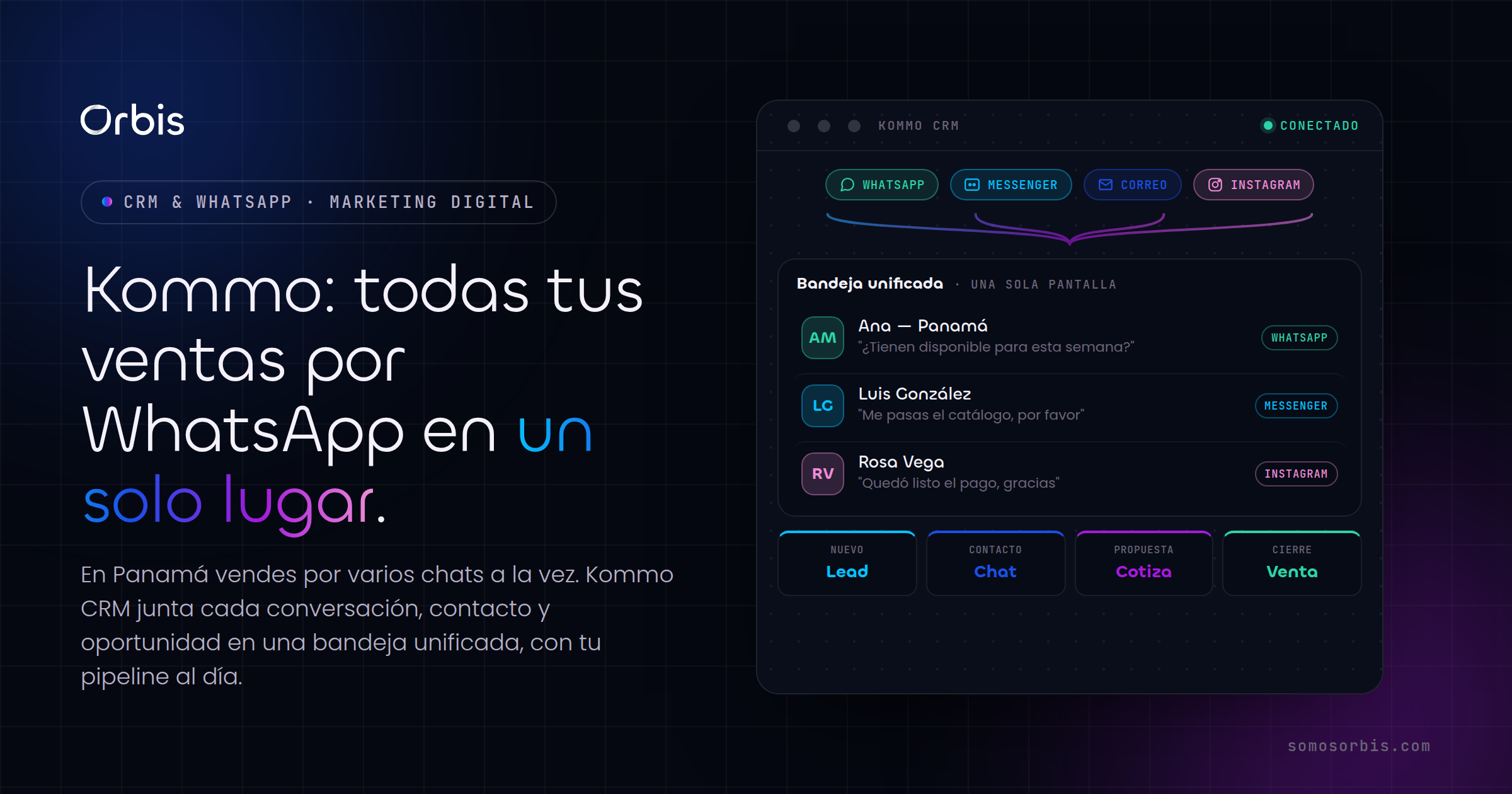 Kommo CRM en Panamá: centraliza tus ventas por WhatsApp en un solo lugar