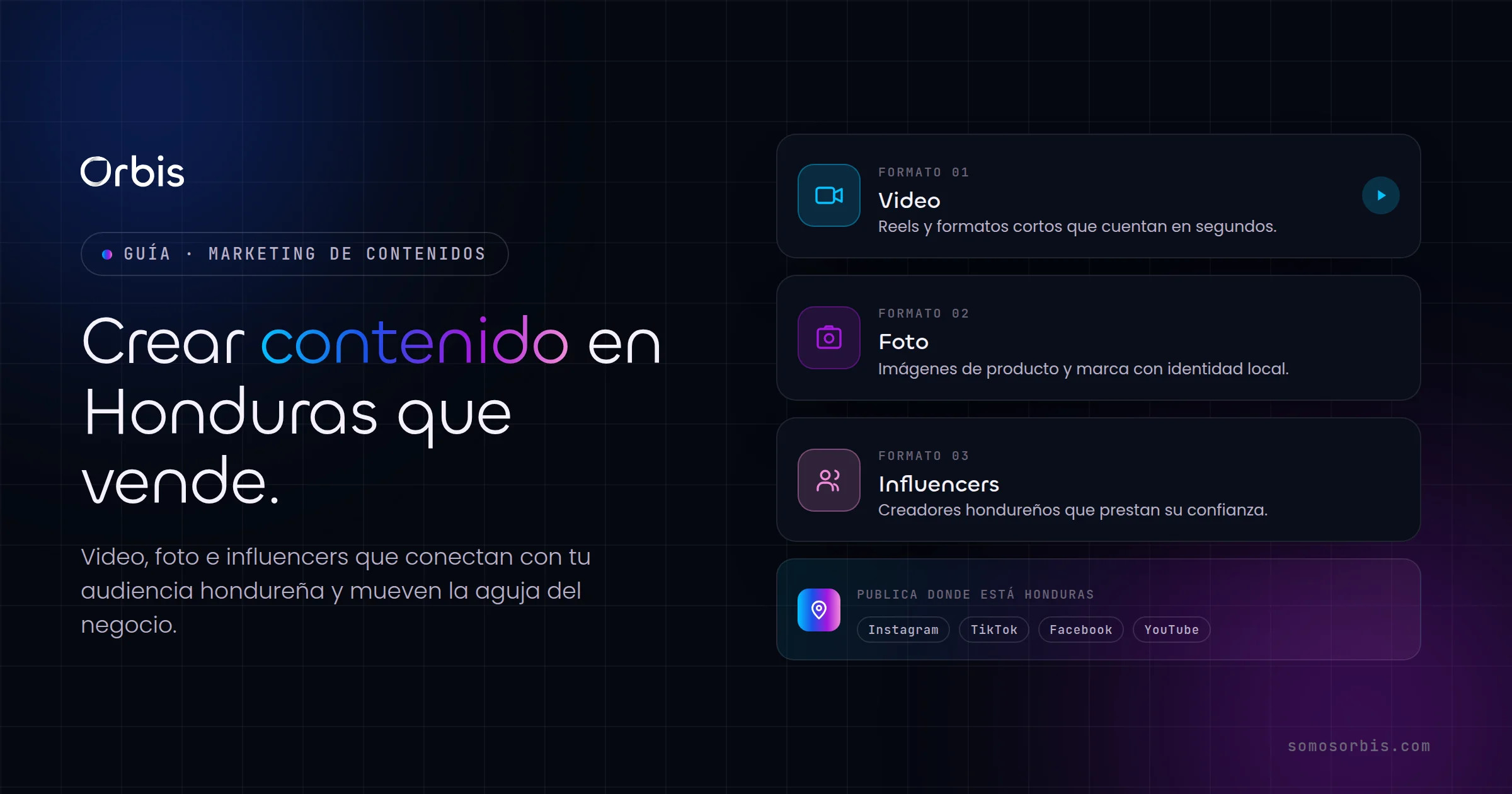 Guía completa de creación de contenido en Honduras: video, foto e influencers que venden