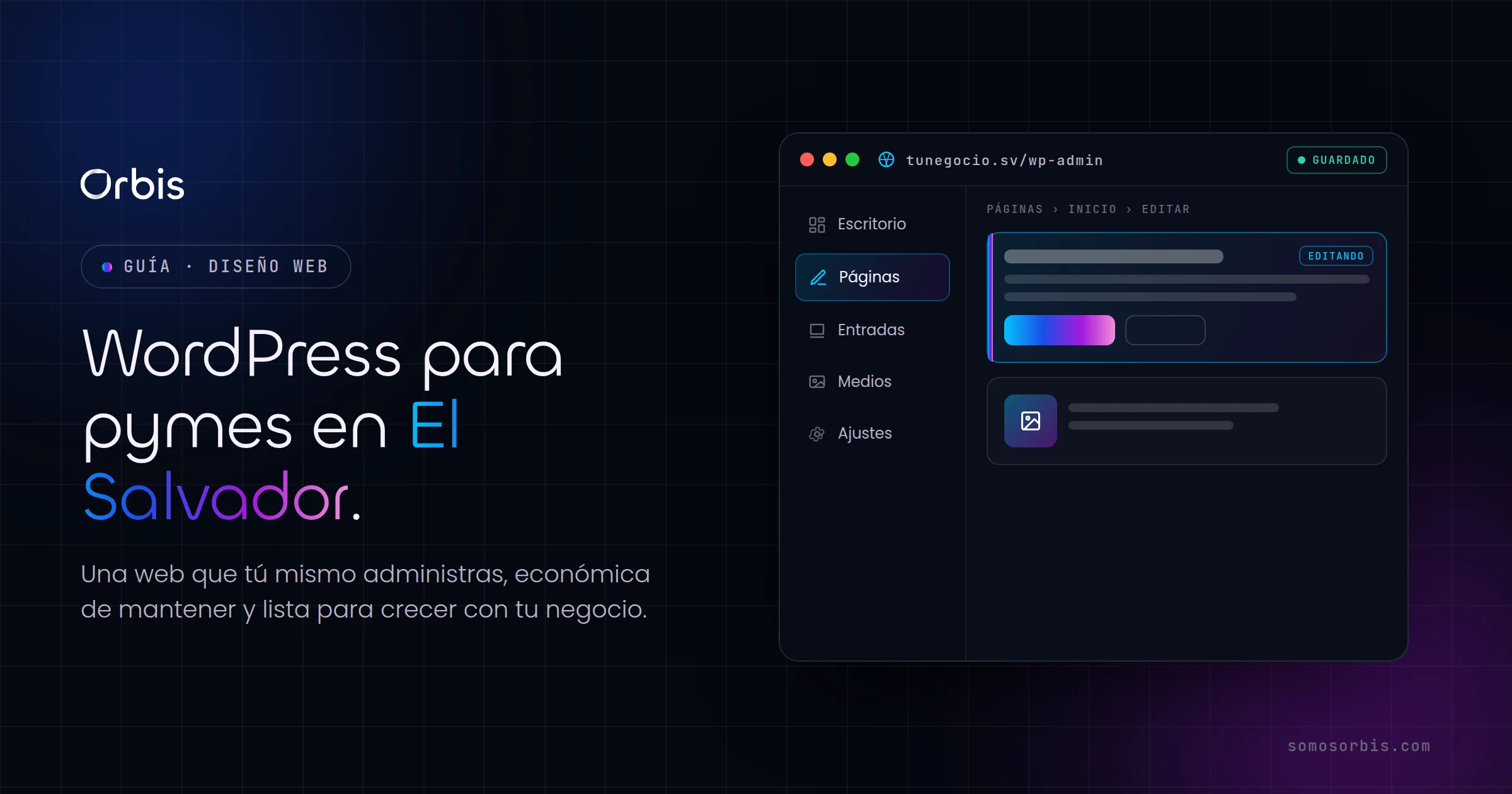 WordPress para pymes en El Salvador: web autogestionable y económica