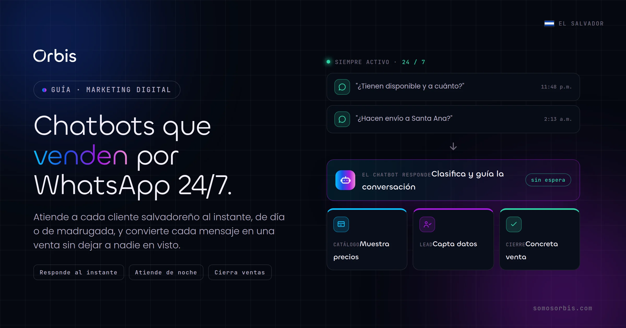 Chatbots para vender en El Salvador: atiende 24/7 por WhatsApp