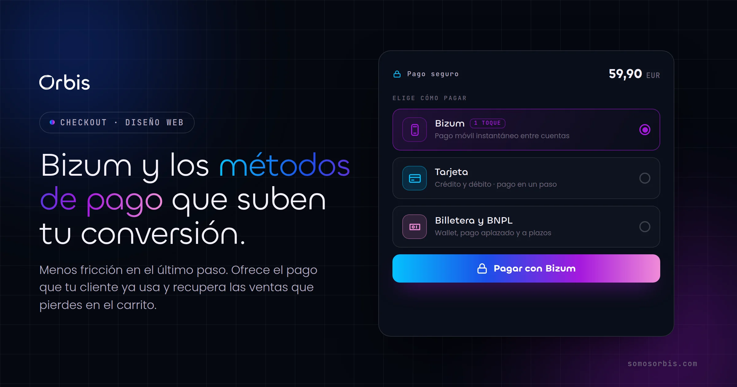 Checkout de ecommerce: Bizum y métodos de pago que suben la conversión