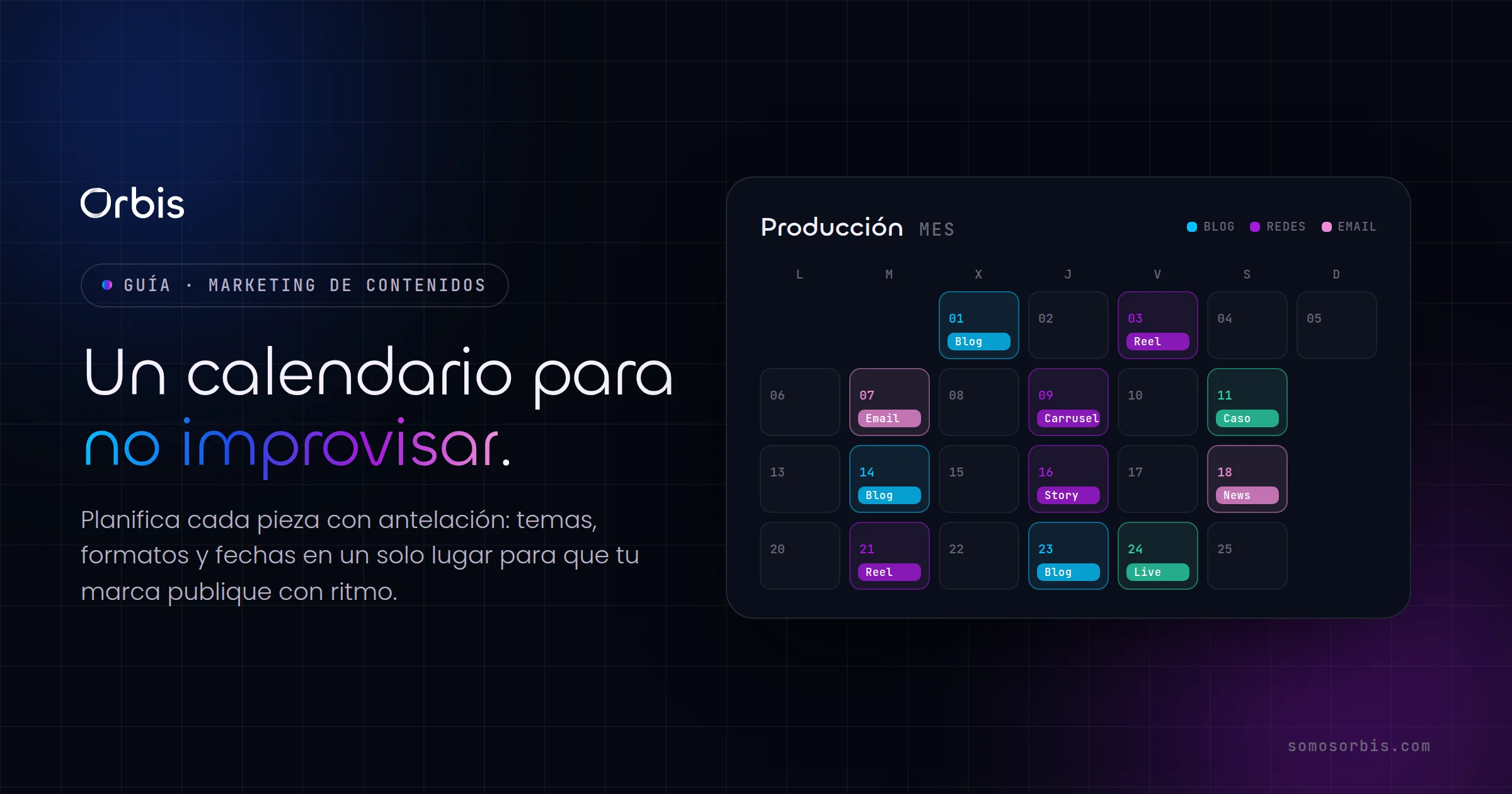 Calendario de producción de contenido: planifica para no improvisar
