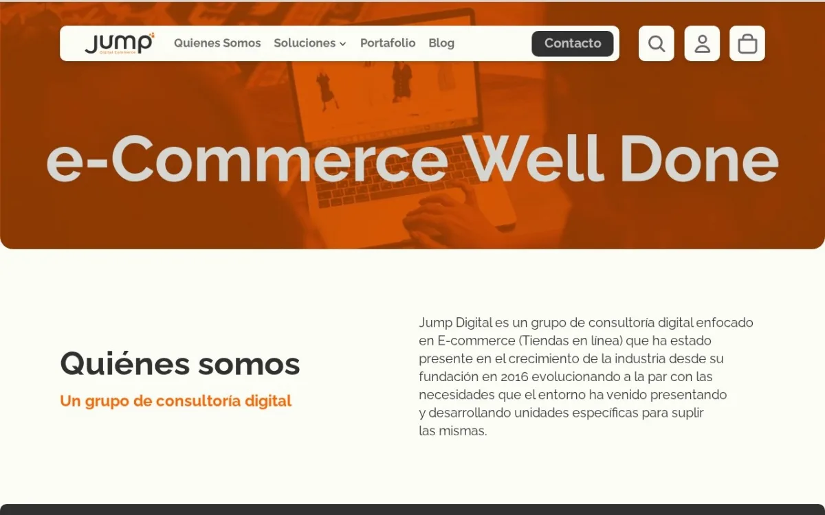 Sitio web de Jump Digital Commerce