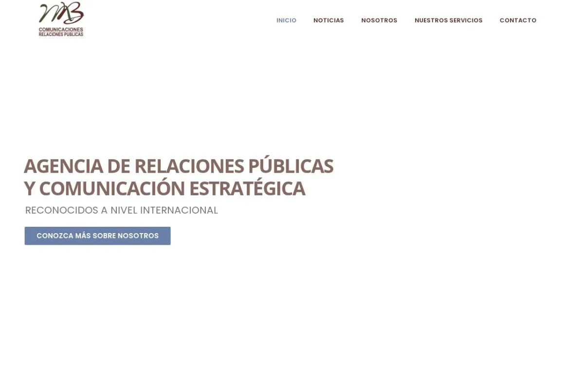 Sitio web de MB Comunicaciones