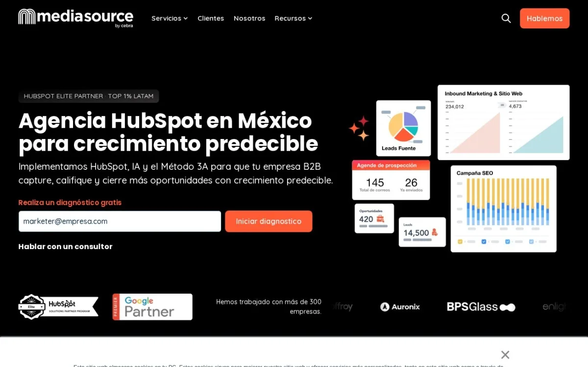 Sitio web de Media Source Colombia
