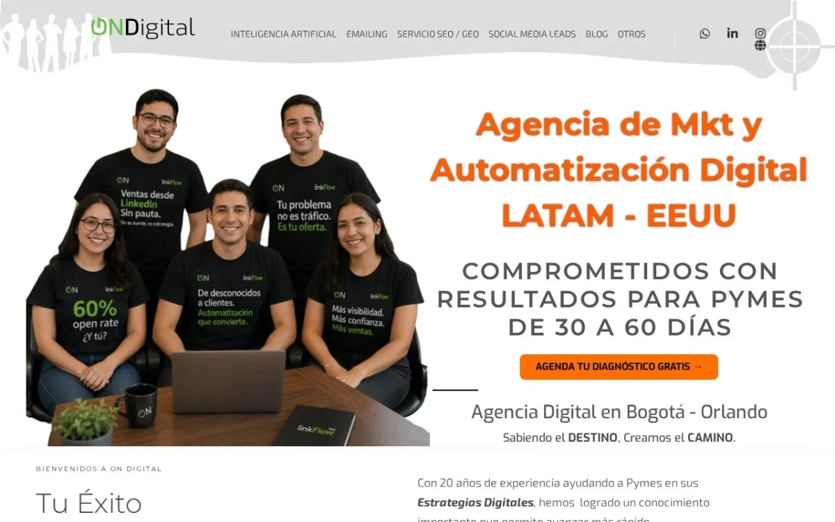 Sitio web de ON Digital