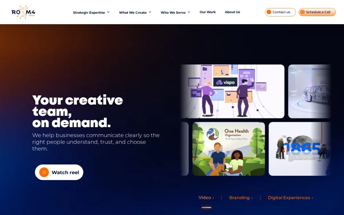 Sitio web de Room4 Media