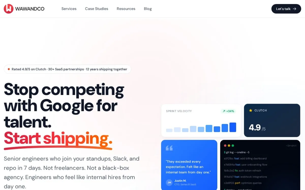 Sitio web de Wawandco