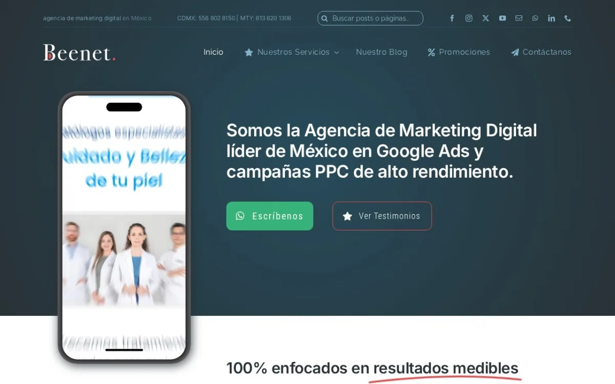 Sitio web de Beenet