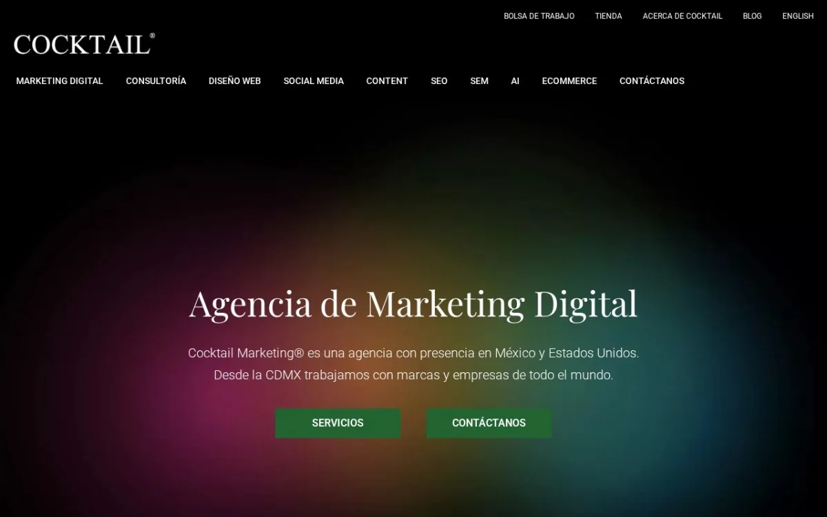 Sitio web de Cocktail Marketing