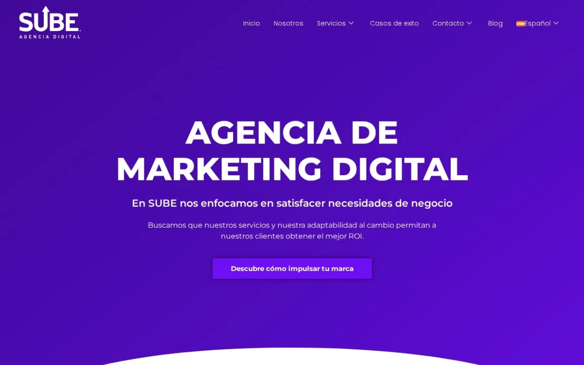 Sitio web de Sube Agencia Digital